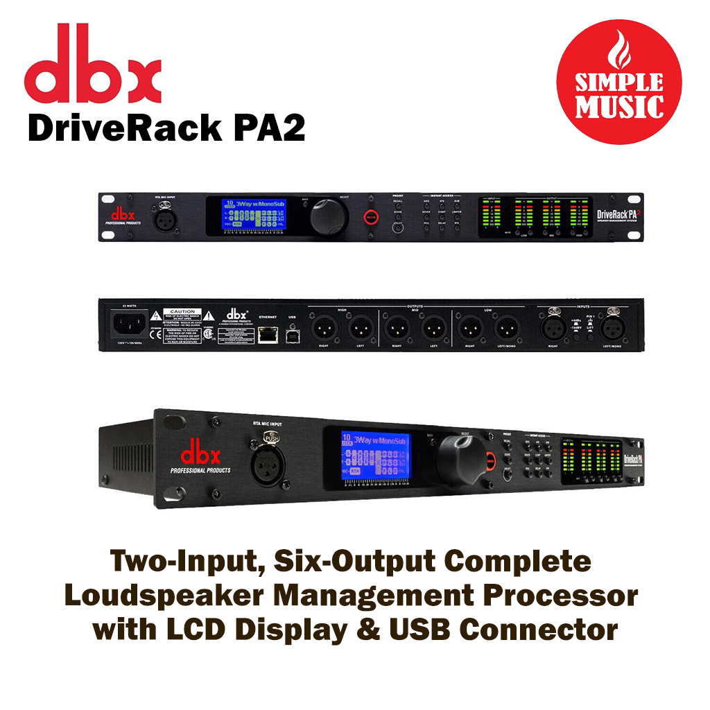 dbx DriveRack PA2 Two-In, Six-Out Loudspeaker Management Processor